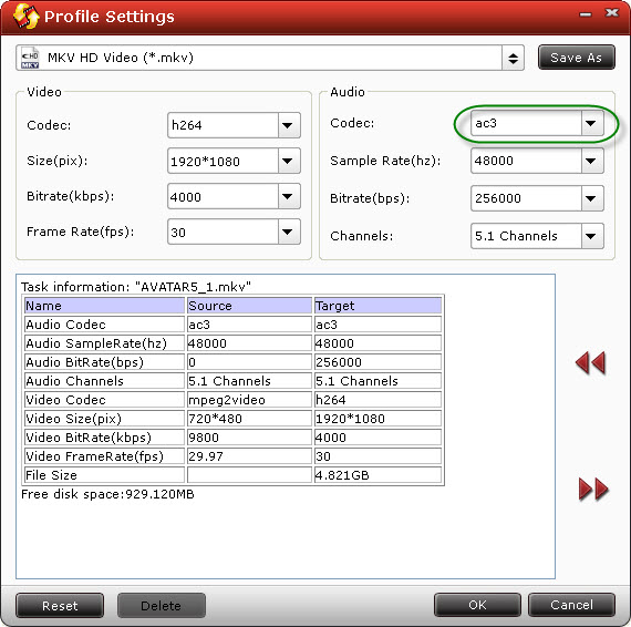 Audio setting