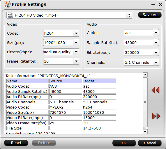 adjust mp4 settings